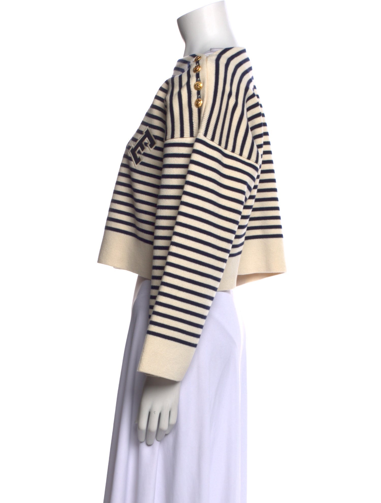 Celine Striped Bateau Neckline Sweater