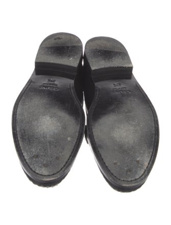 Celine Leather Chain-Link Accents Loafers