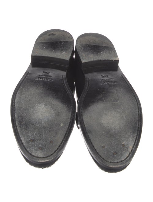 Celine Leather Chain-Link Accents Loafers
