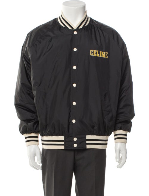 Celine Signature Logo Nylon Bomber Jacket