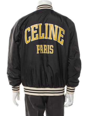 Celine Signature Logo Nylon Bomber Jacket