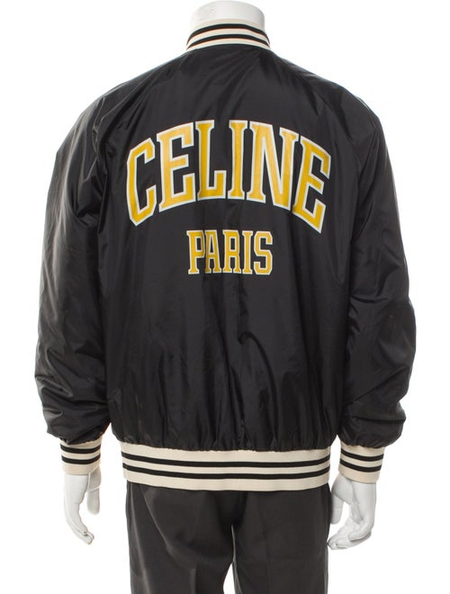 Celine Signature Logo Nylon Bomber Jacket