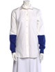 Celine Colorblock Pattern Long Sleeve Button-Up Top