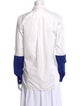 Celine Colorblock Pattern Long Sleeve Button-Up Top