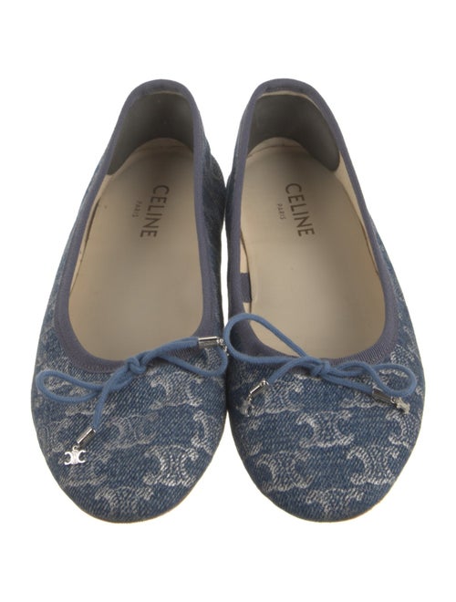 Celine Triomphe Denim Ballet Flats