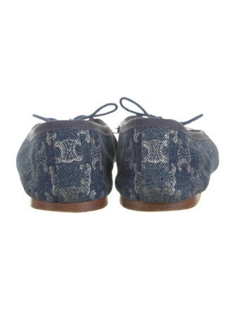 Celine Triomphe Denim Ballet Flats