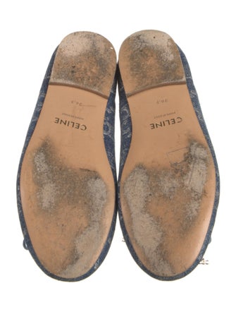 Celine Triomphe Denim Ballet Flats