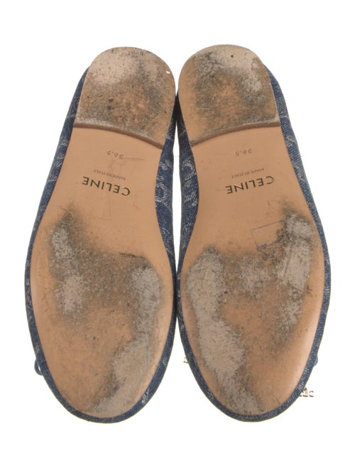 Celine Triomphe Denim Ballet Flats
