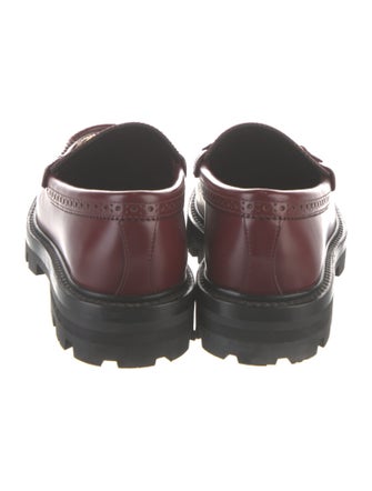 Celine Leather Chain-Link Accents Loafers