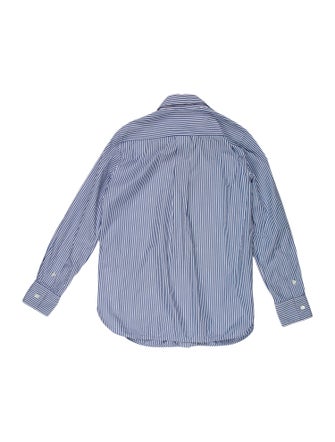 Celine Stripe Long Sleeve Striped Button-Up Top