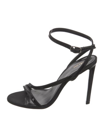 Celine Patent Leather Grosgrain Trim Sandals