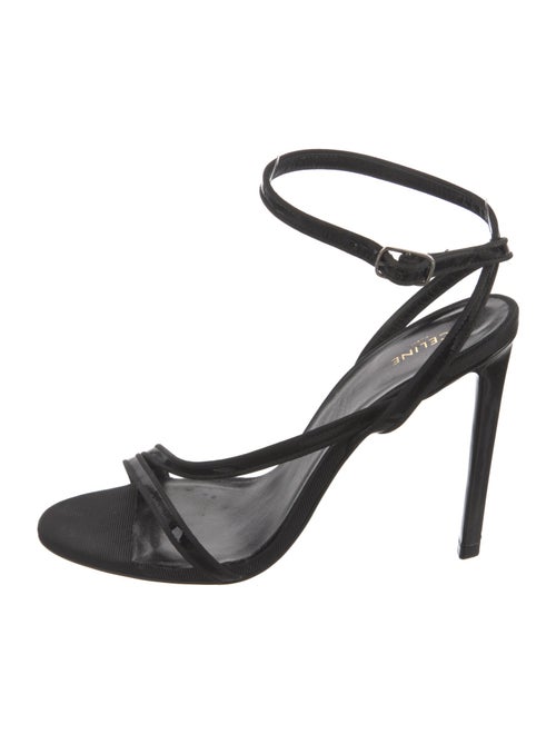 Celine Patent Leather Grosgrain Trim Sandals