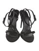 Celine Patent Leather Grosgrain Trim Sandals