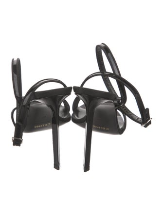 Celine Patent Leather Grosgrain Trim Sandals