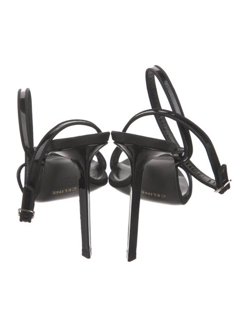 Celine Patent Leather Grosgrain Trim Sandals