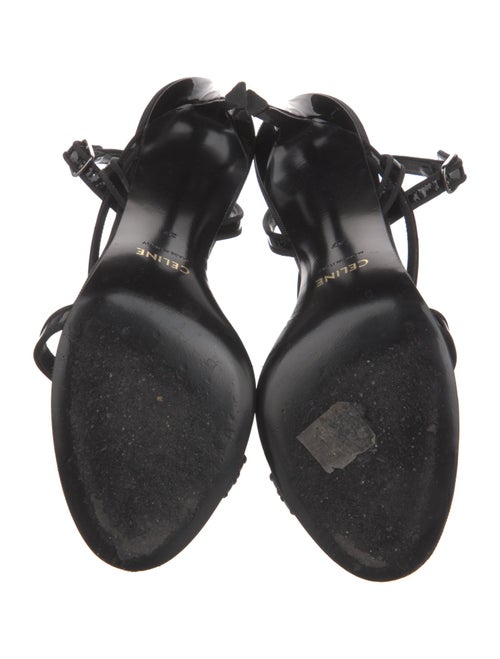 Celine Patent Leather Grosgrain Trim Sandals