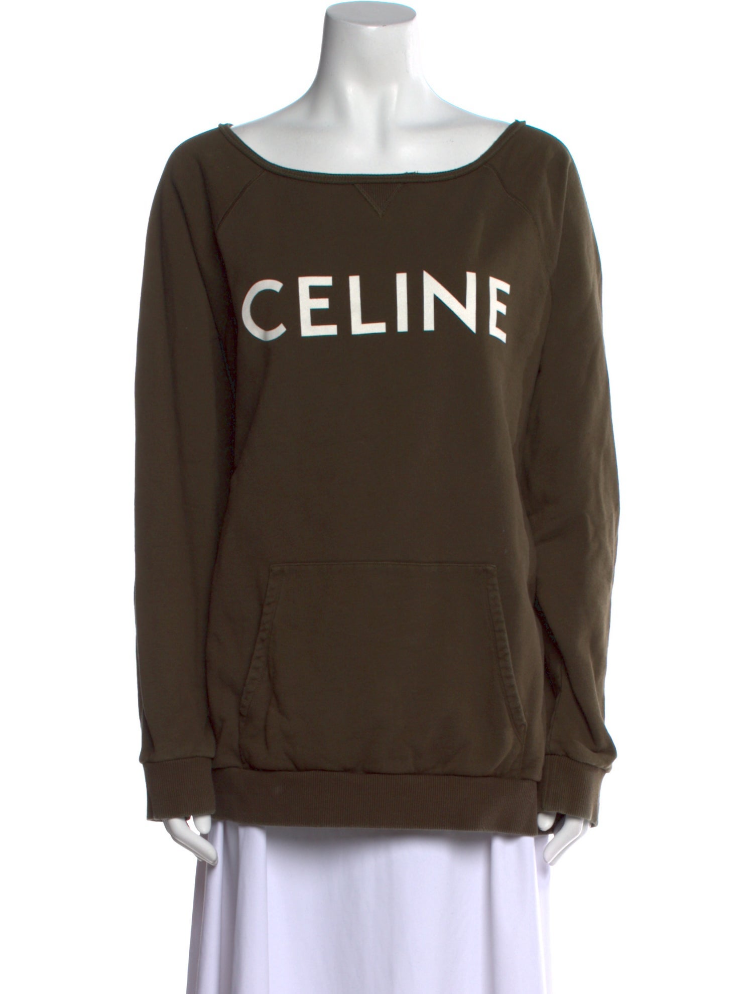 Celine Scoop Neck Long Sleeve Sweatshirt