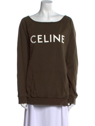 Celine Scoop Neck Long Sleeve Sweatshirt