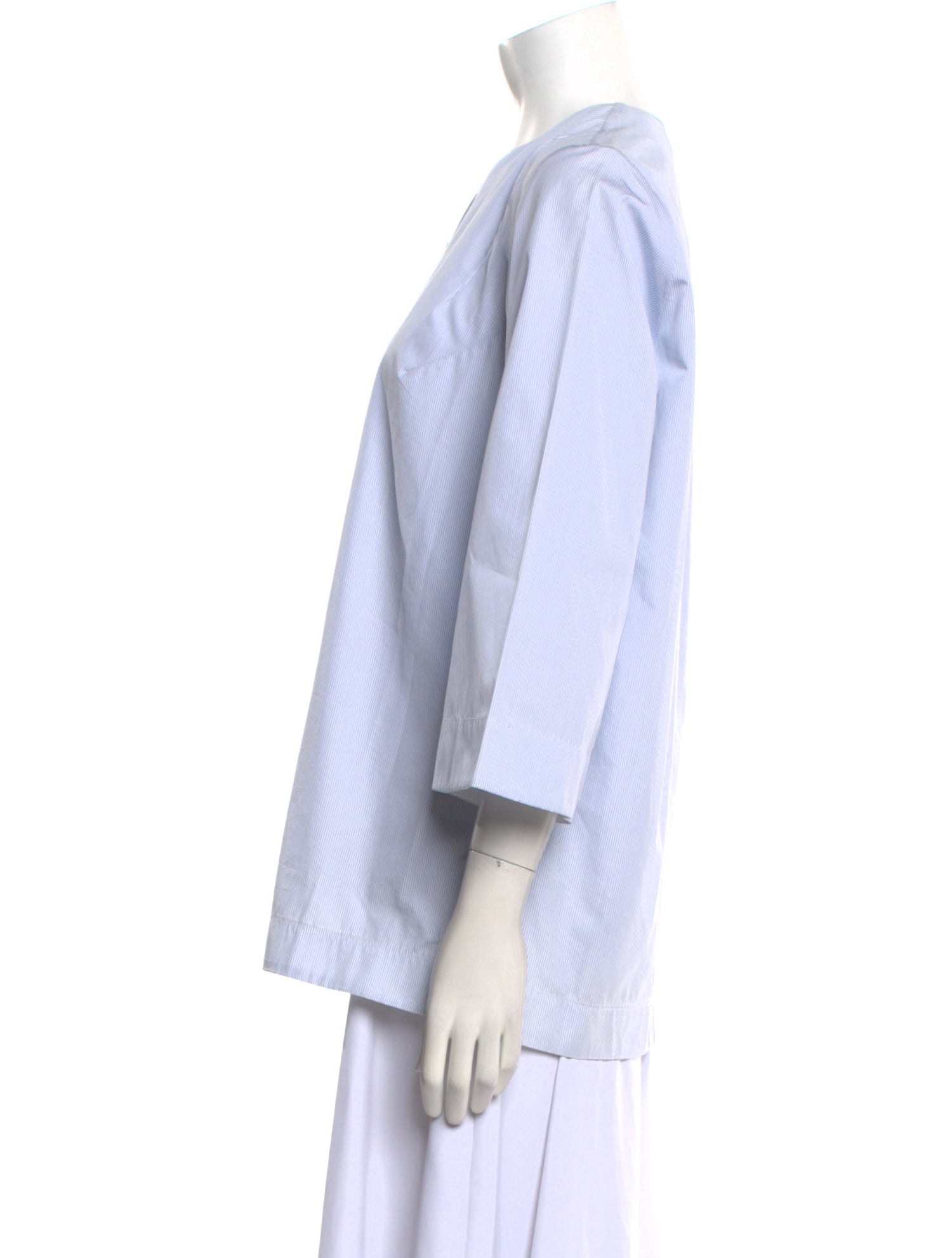 Celine Striped Mock Neck Polo