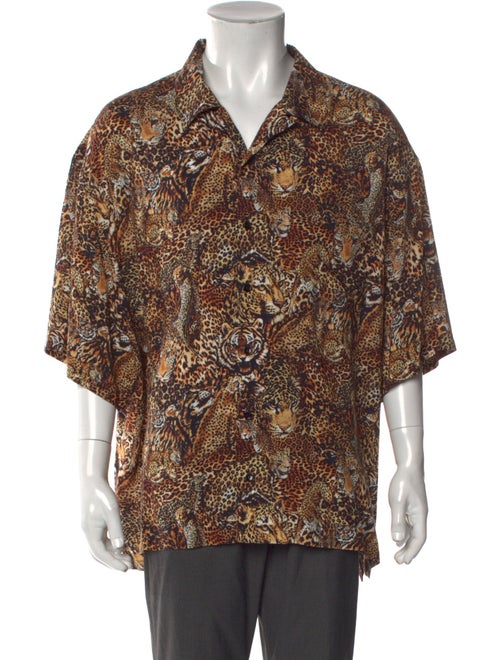 Celine Animal Print Three-Quarter Sleeve Shirt