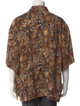 Celine Animal Print Three-Quarter Sleeve Shirt