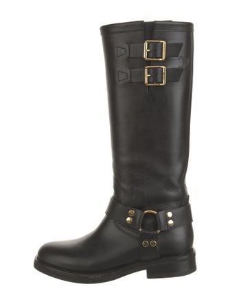 Celine Leather Studded Accents Riding Boots