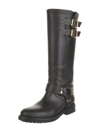 Celine Leather Studded Accents Riding Boots