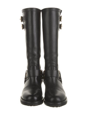 Celine Leather Studded Accents Riding Boots