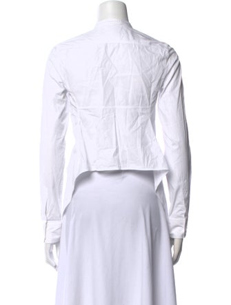 Celine Mock Neck Long Sleeve Button-Up Top