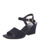 Celine Suede Cutout Accent Slingback Sandals