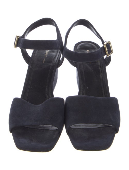 Celine Suede Cutout Accent Slingback Sandals