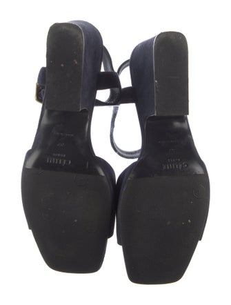 Celine Suede Cutout Accent Slingback Sandals