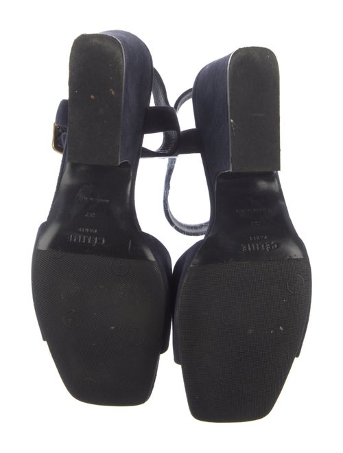 Celine Suede Cutout Accent Slingback Sandals