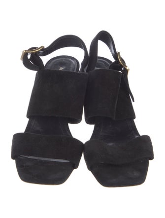 Celine Suede Cutout Accent Slingback Pumps