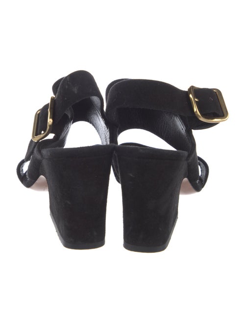 Celine Suede Cutout Accent Slingback Pumps