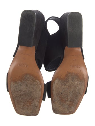 Celine Suede Cutout Accent Slingback Pumps