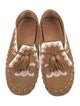 Celine Suede Whipstitch Trim Loafers