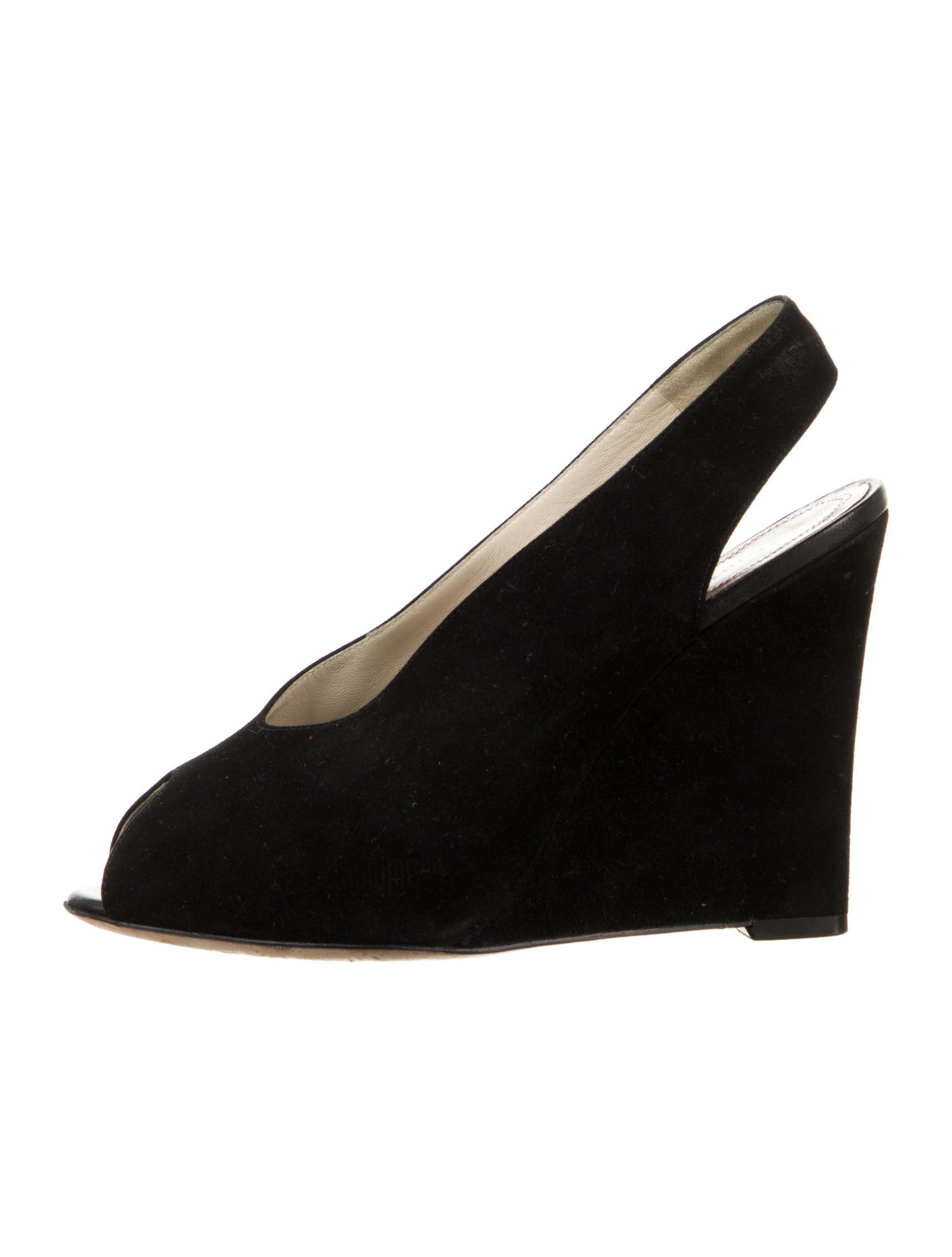 Celine Suede Cutout Accent Slingback Pumps