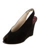 Celine Suede Cutout Accent Slingback Pumps