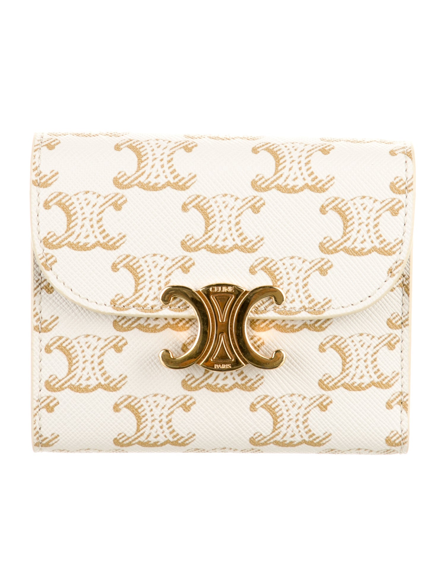 Celine Triomphe Flap Leather Wallet