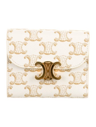 Celine Triomphe Flap Leather Wallet