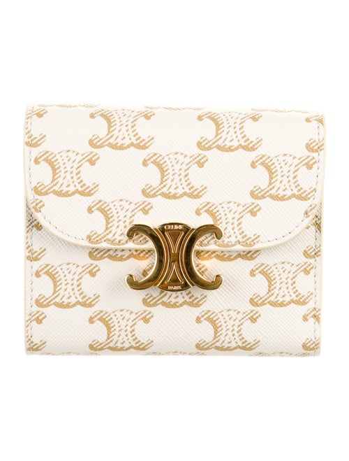 Celine Triomphe Flap Leather Wallet