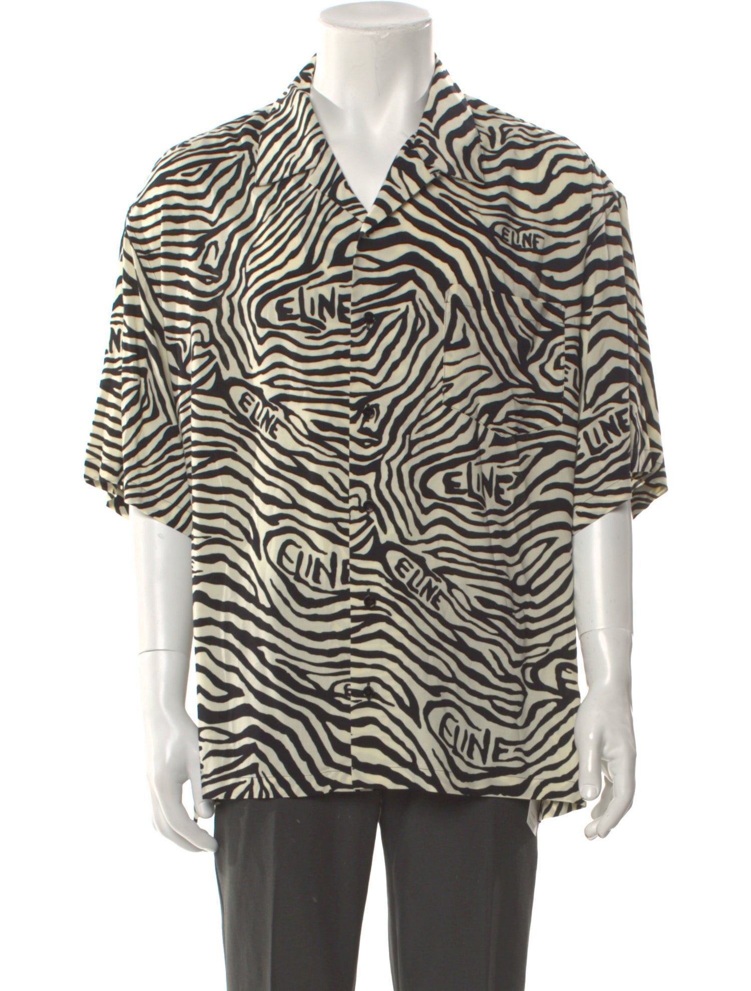 Celine Animal Print Short Sleeve Shirt