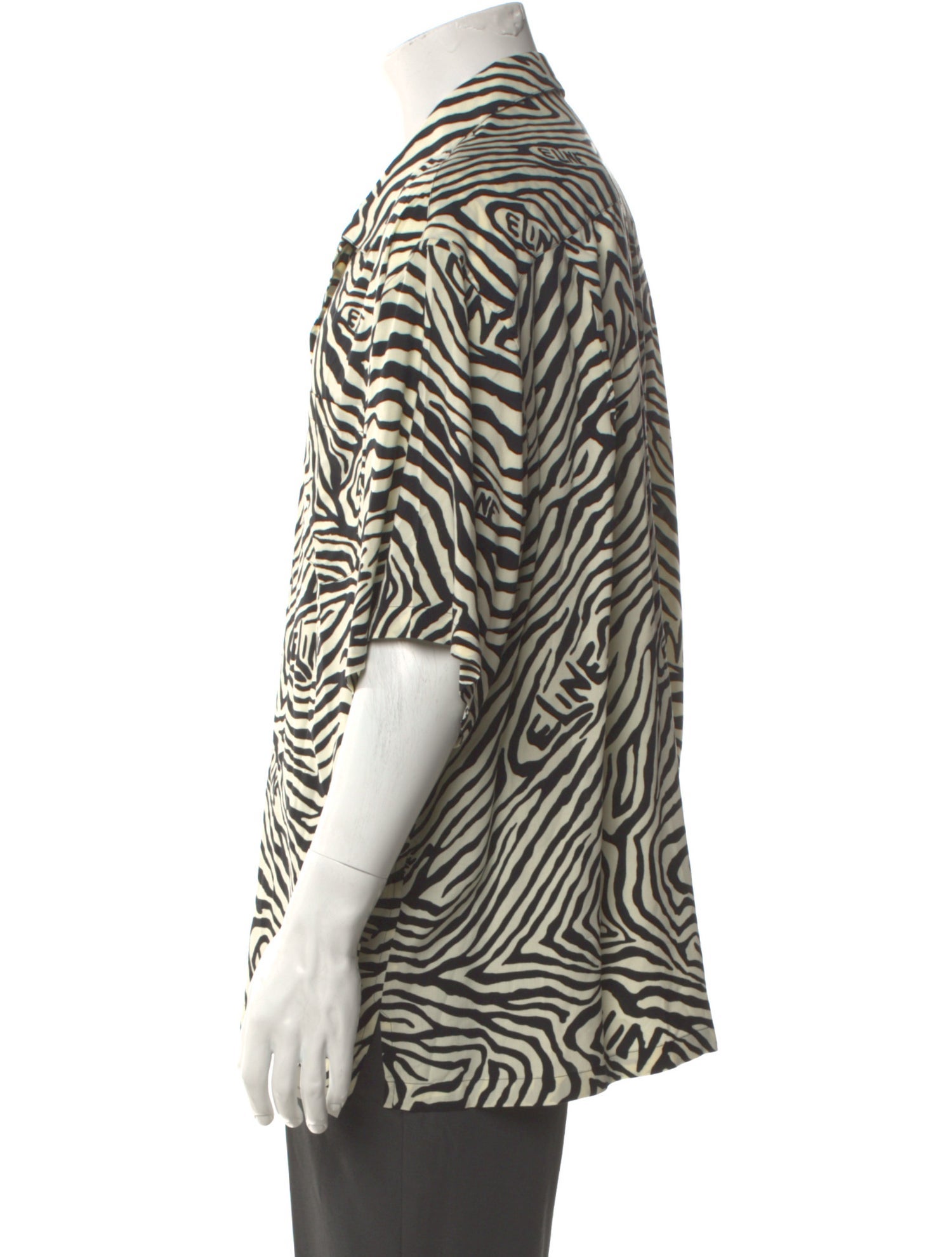 Celine Animal Print Short Sleeve Shirt