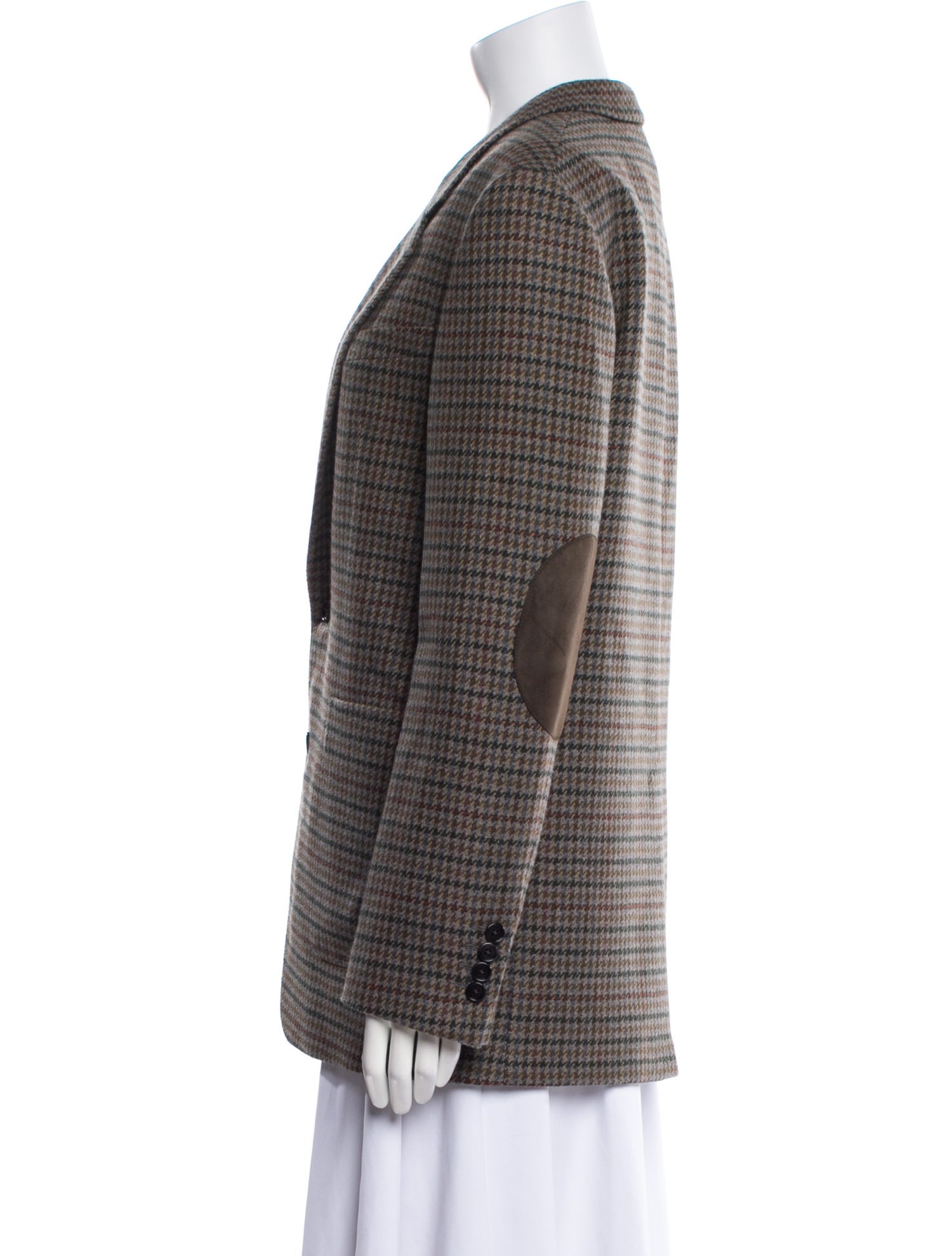 Celine Cashmere Houndstooth Print Blazer