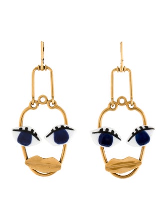 Celine Patchwork Face Drop Earrings