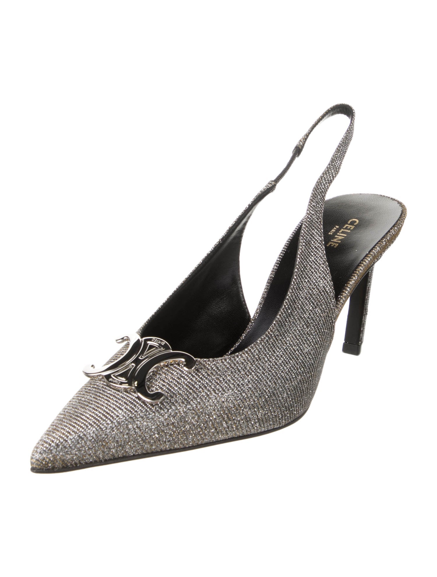 Celine Glitter Slingback Pumps