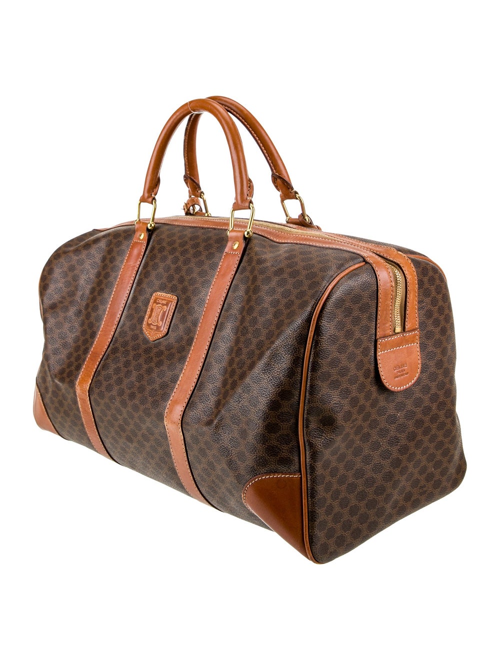 Celine Weekender Bag Brown Monogram Pattern Gold-… - image 3