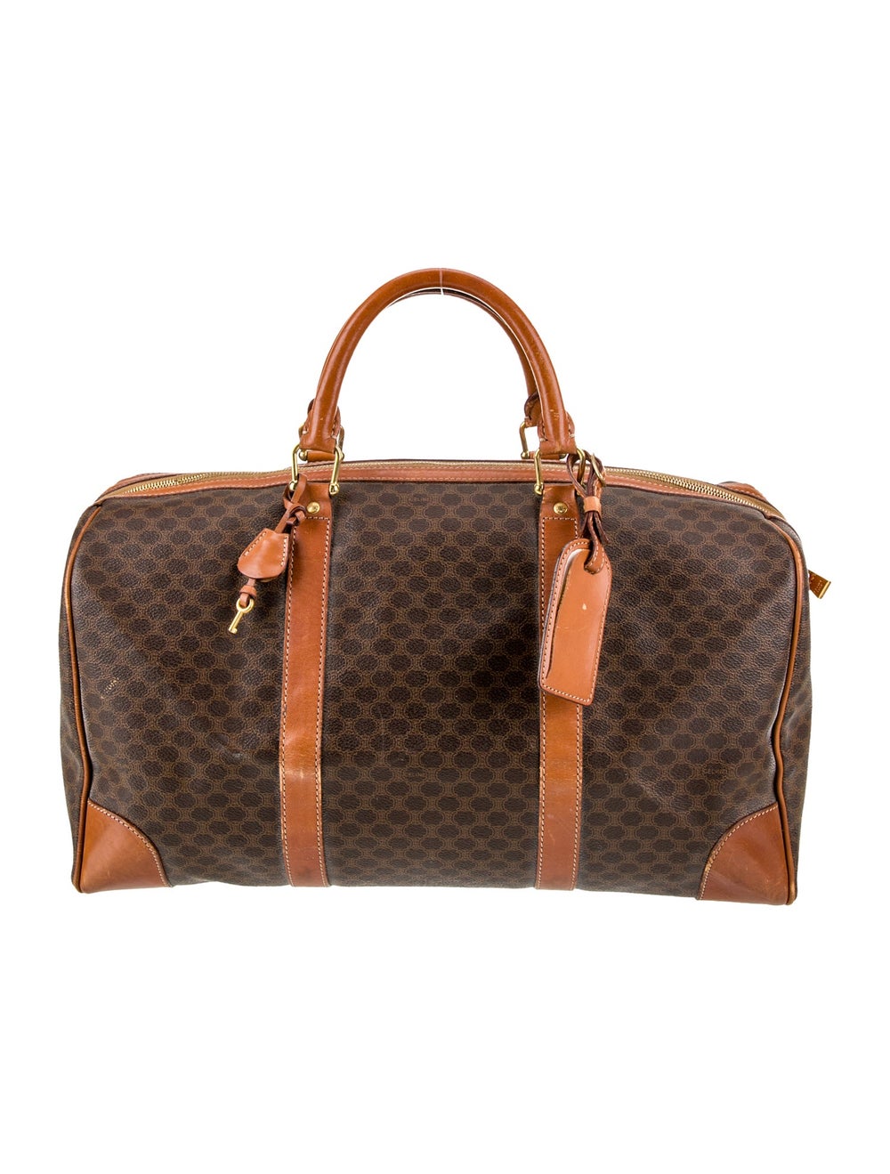 Celine Weekender Bag Brown Monogram Pattern Gold-… - image 4