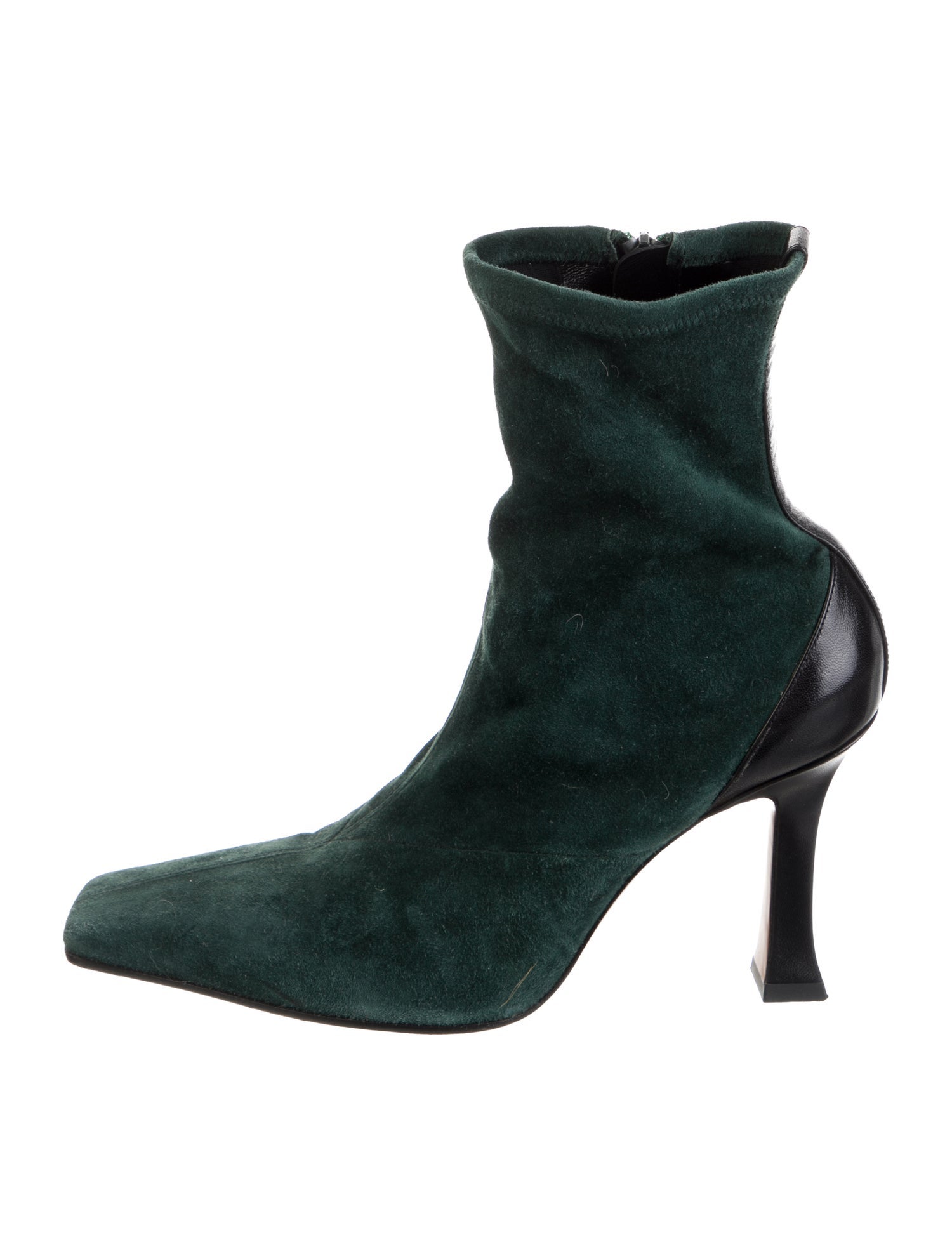Celine Suede Leather Trim Embellishment Sock Boots